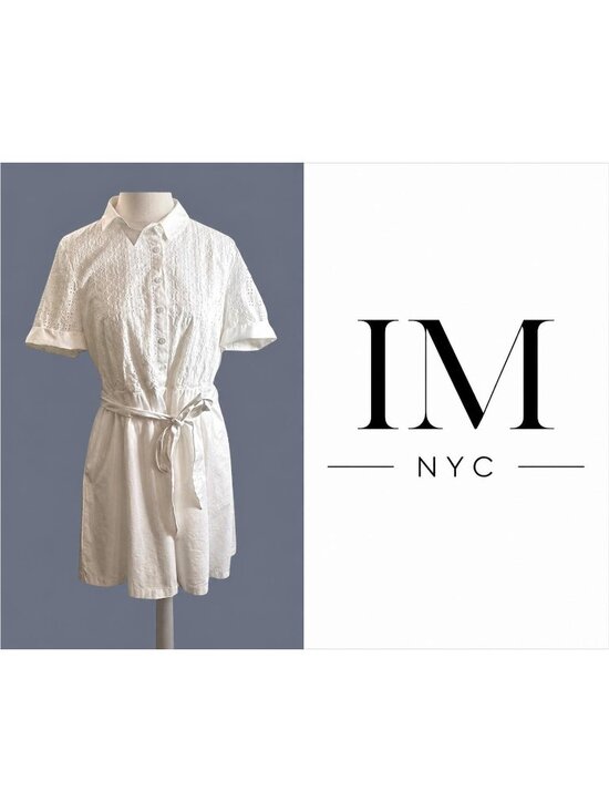IMNYC Dresses & Skirts - IMNYC Isaac Mizrahi White Eyelet Dress ~ Size 14